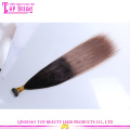 Wholesale top quality unprocessed silky straight ombre color i tip 100% virgin indian remy hair extensions